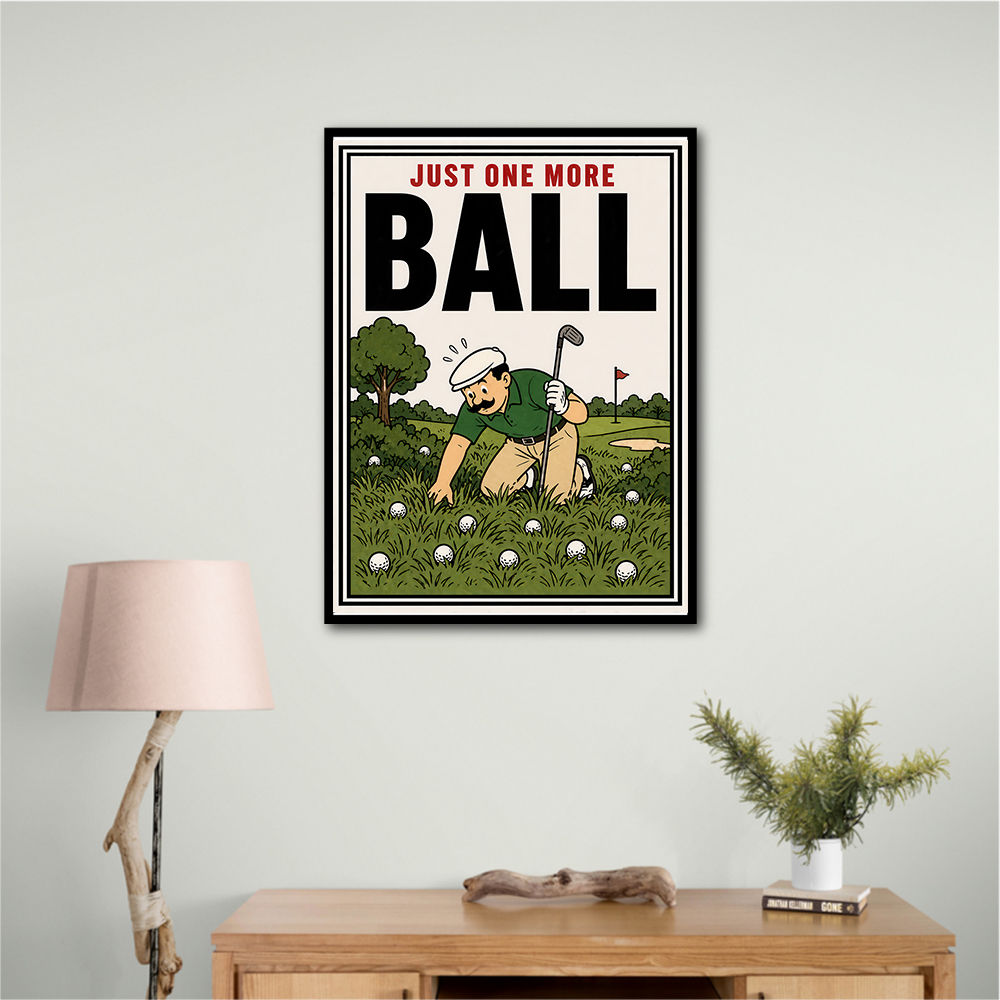 Just One More Ball – Golf Addiction Wall Art
