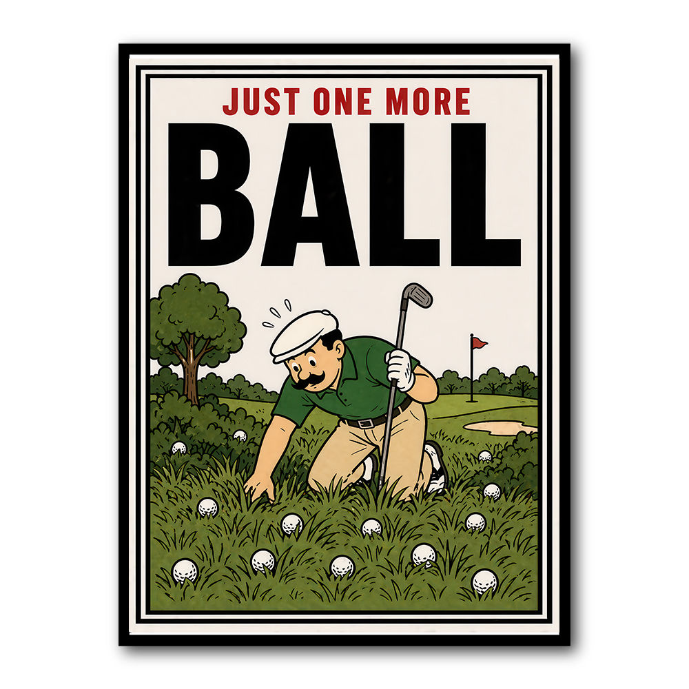 Just One More Ball – Golf Addiction Wall Art