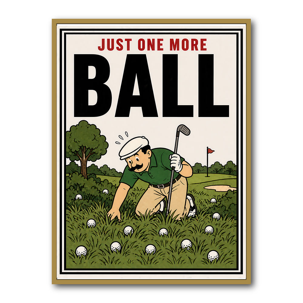 Just One More Ball – Golf Addiction Wall Art
