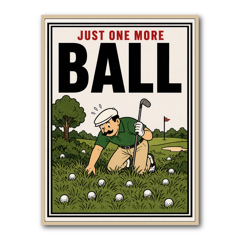 Just One More Ball – Golf Addiction Wall Art
