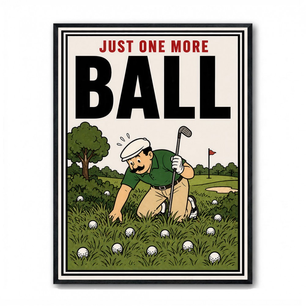 Just One More Ball – Golf Addiction Wall Art