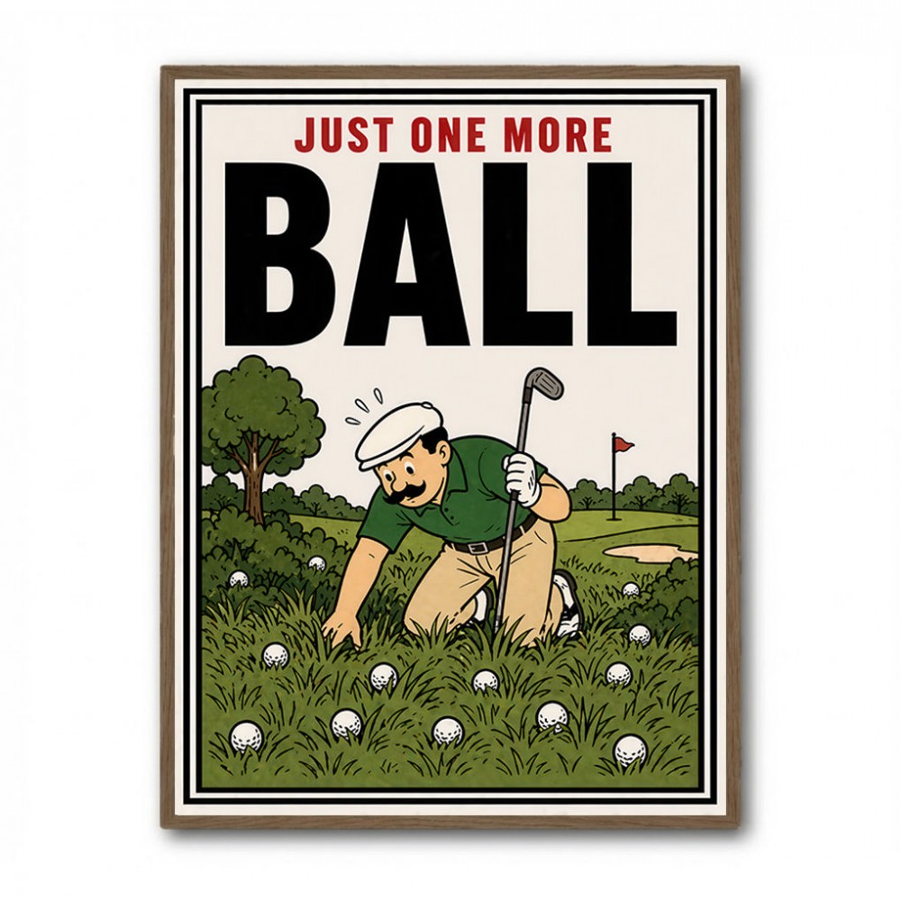 Just One More Ball – Golf Addiction Wall Art