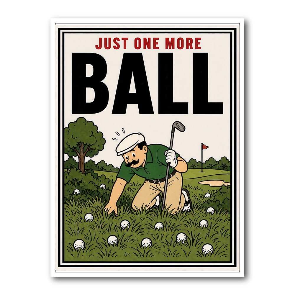 Just One More Ball – Golf Addiction Wall Art