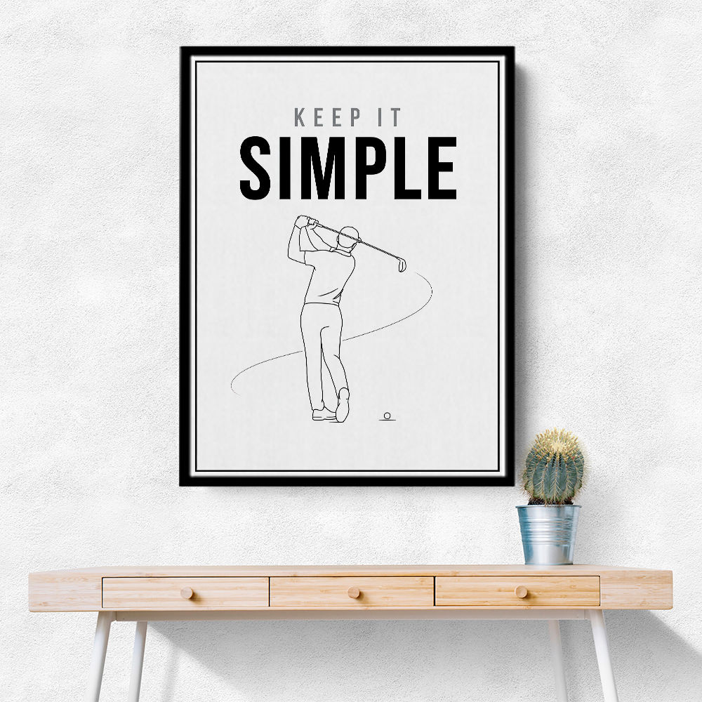 Keep It Simple – Minimal Golf Swing Wall Art