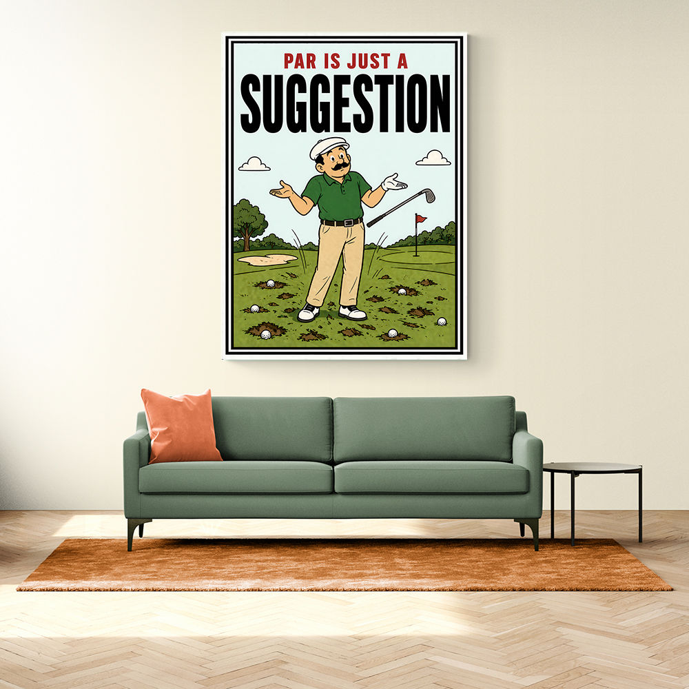 Par Is Just a Suggestion – Humorous Golf Wall Art