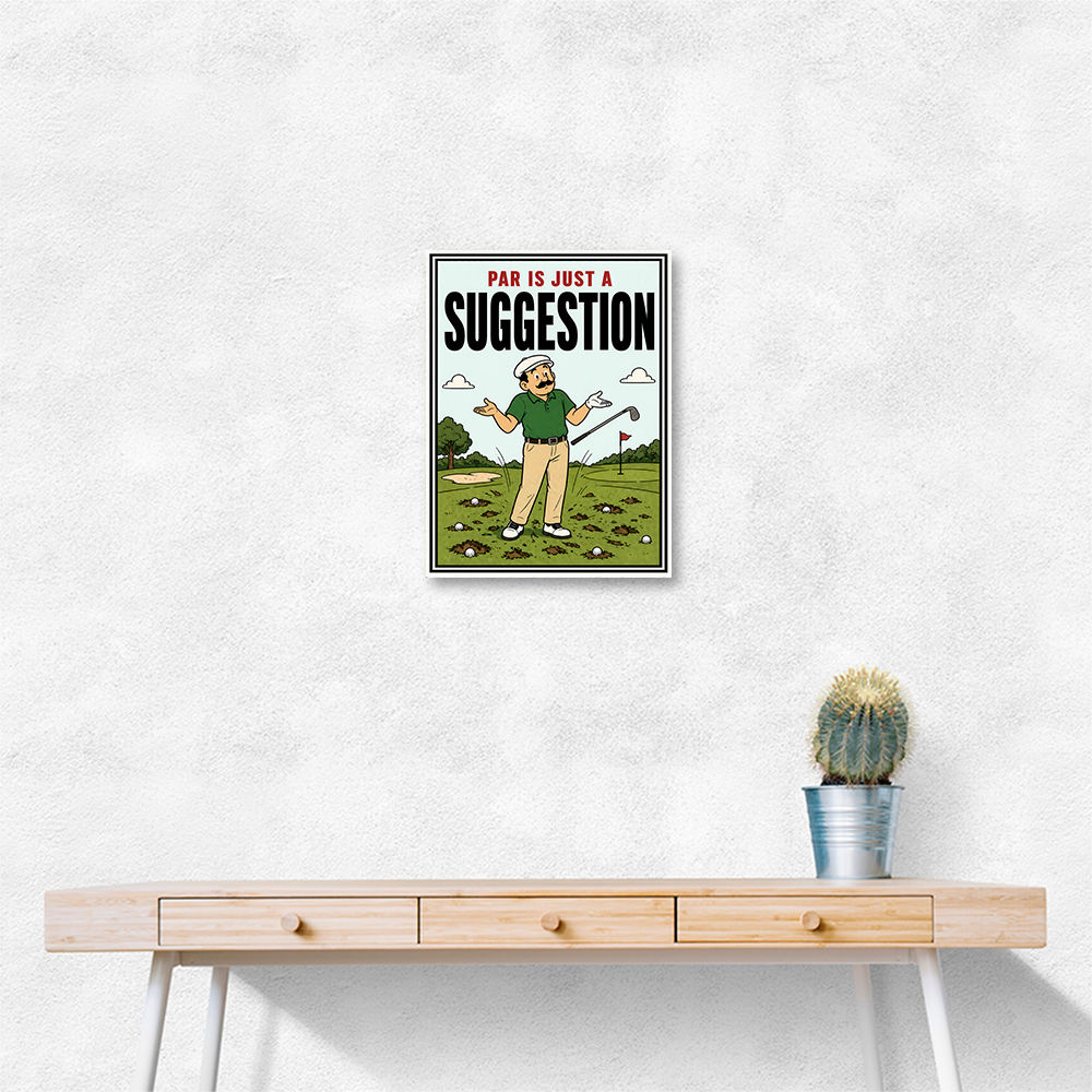 Par Is Just a Suggestion – Humorous Golf Wall Art