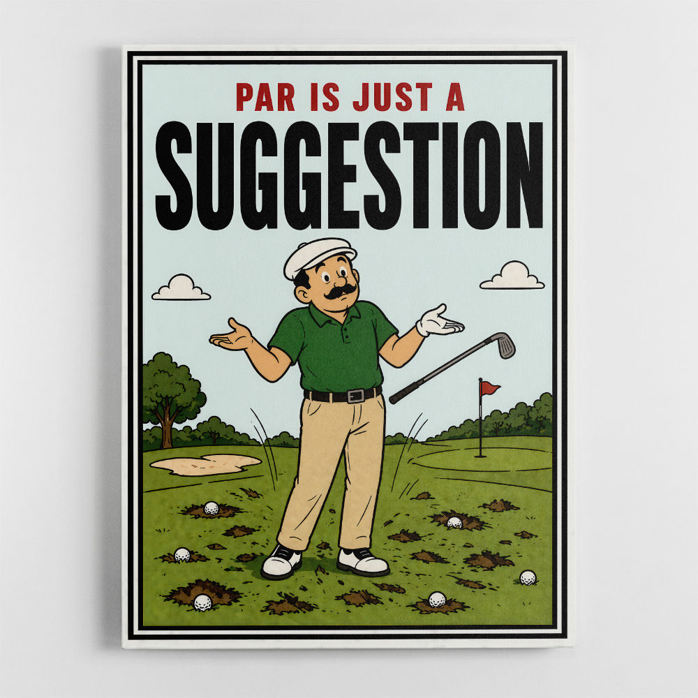 Par Is Just a Suggestion – Humorous Golf Wall Art