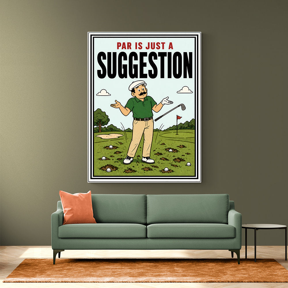 Par Is Just a Suggestion – Humorous Golf Wall Art