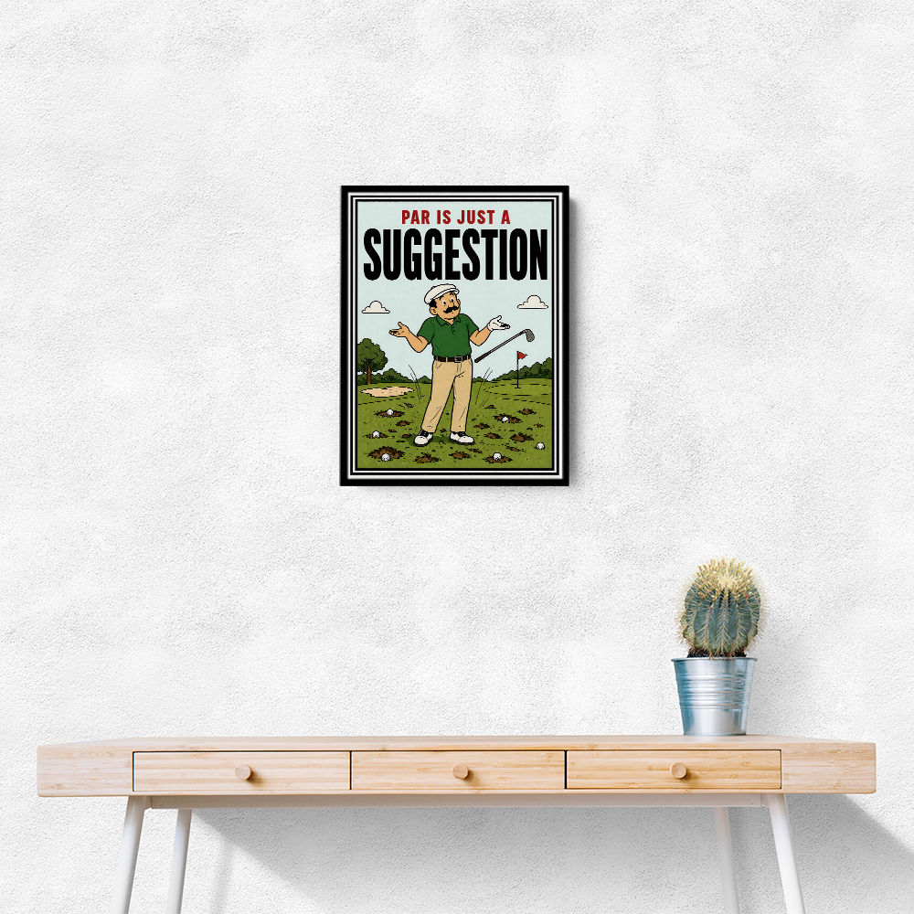 Par Is Just a Suggestion – Humorous Golf Wall Art