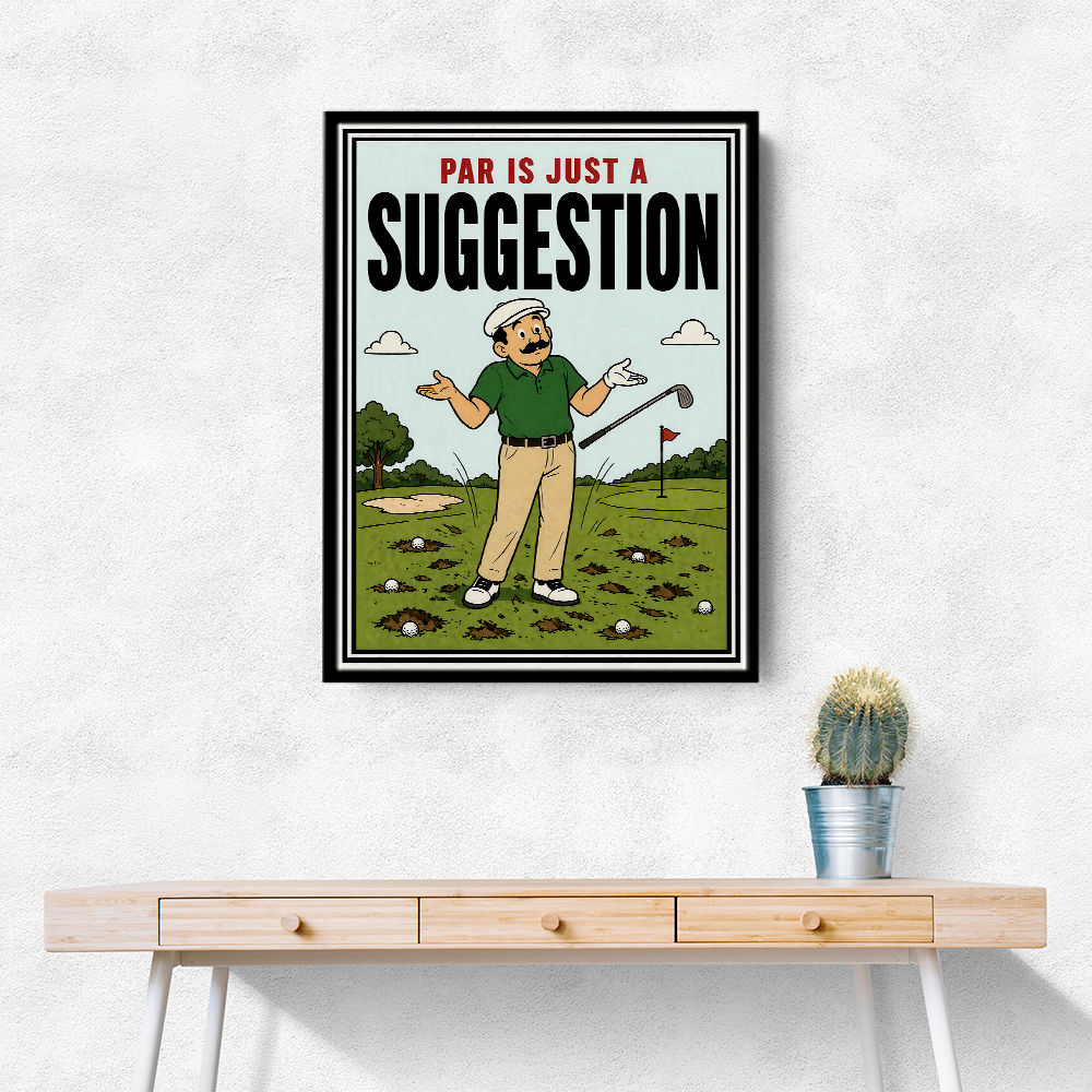 Par Is Just a Suggestion – Humorous Golf Wall Art