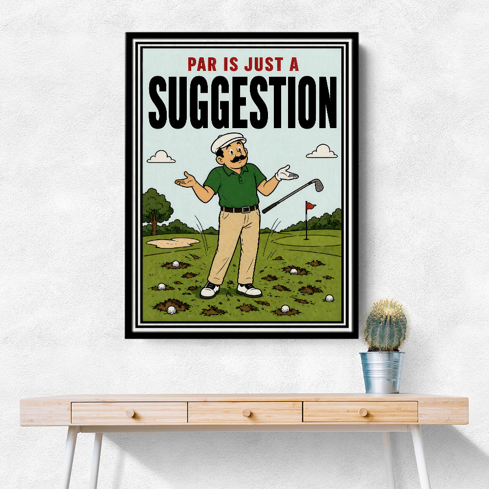 Par Is Just a Suggestion – Humorous Golf Wall Art