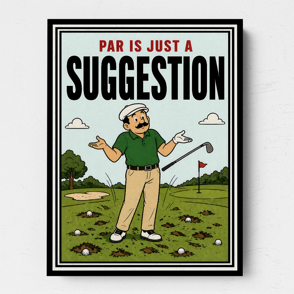 Par Is Just a Suggestion – Humorous Golf Wall Art