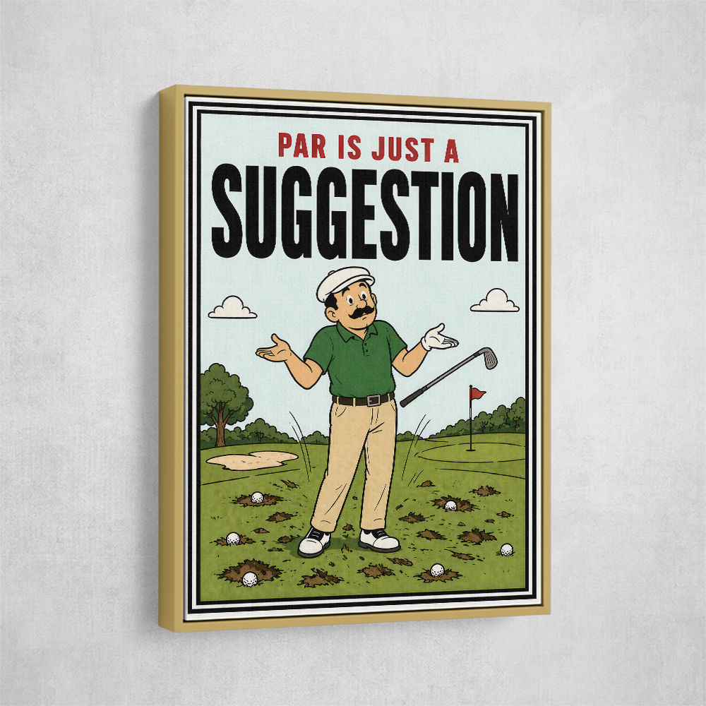 Par Is Just a Suggestion – Humorous Golf Wall Art