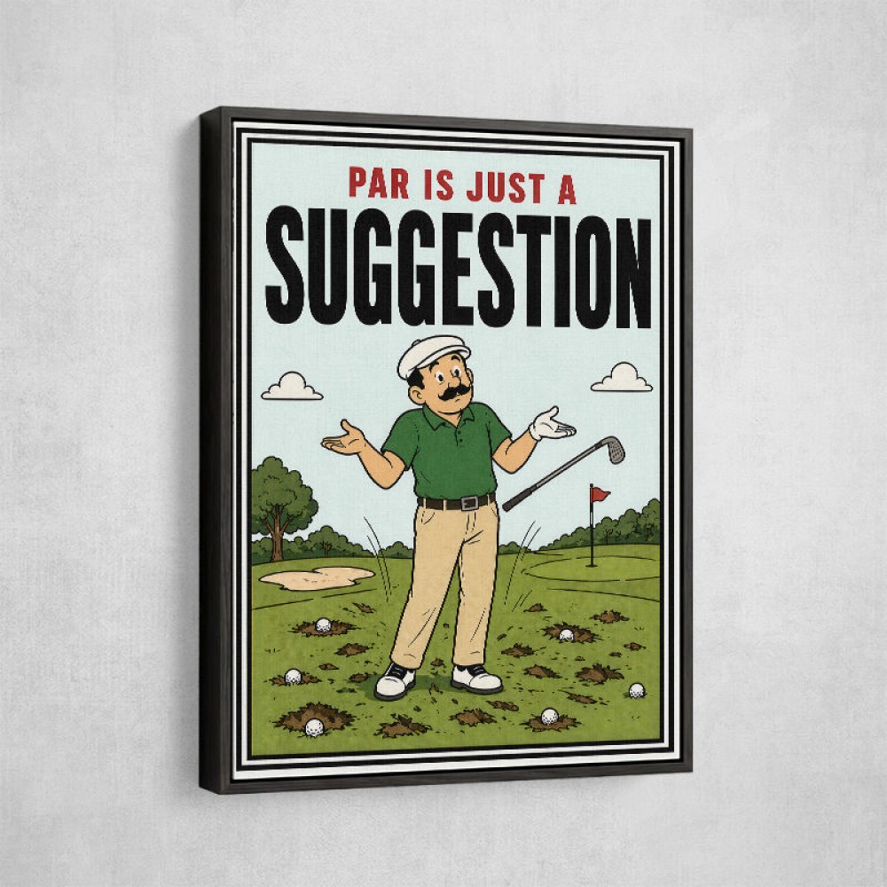 Par Is Just a Suggestion – Humorous Golf Wall Art