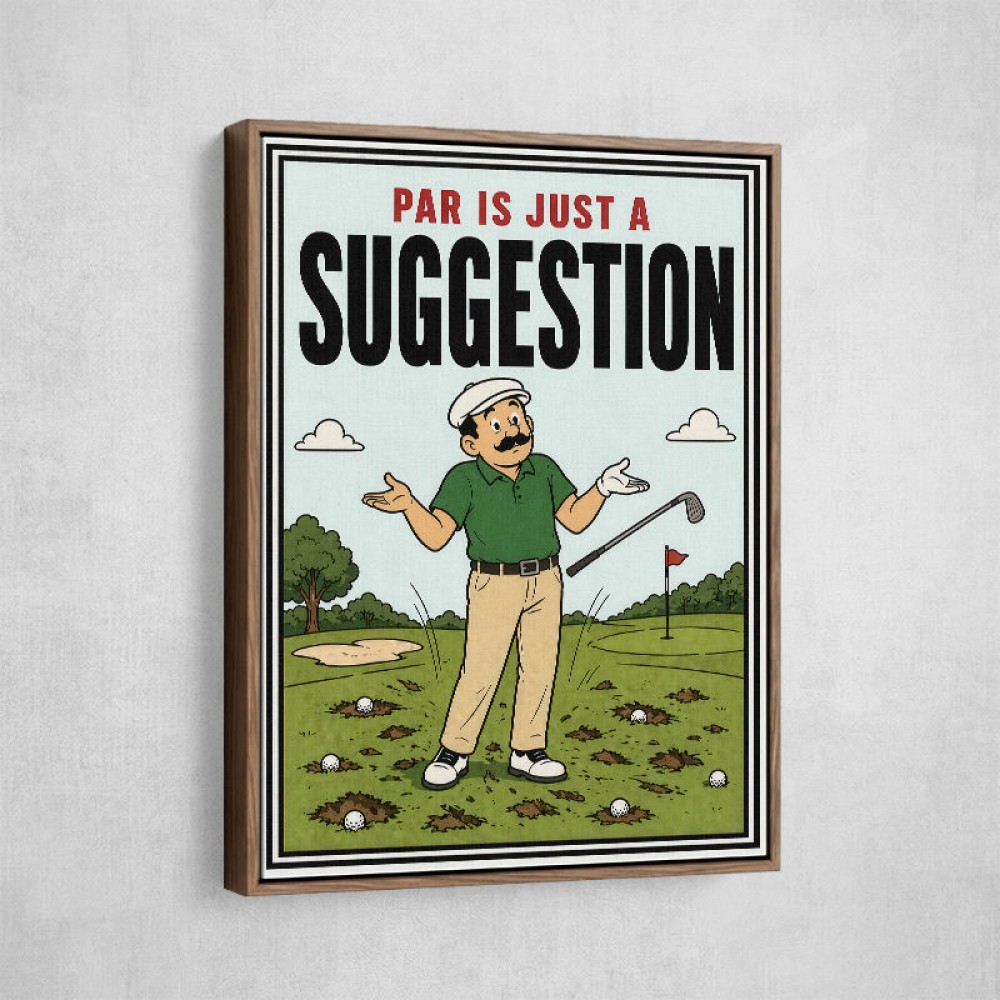 Par Is Just a Suggestion – Humorous Golf Wall Art