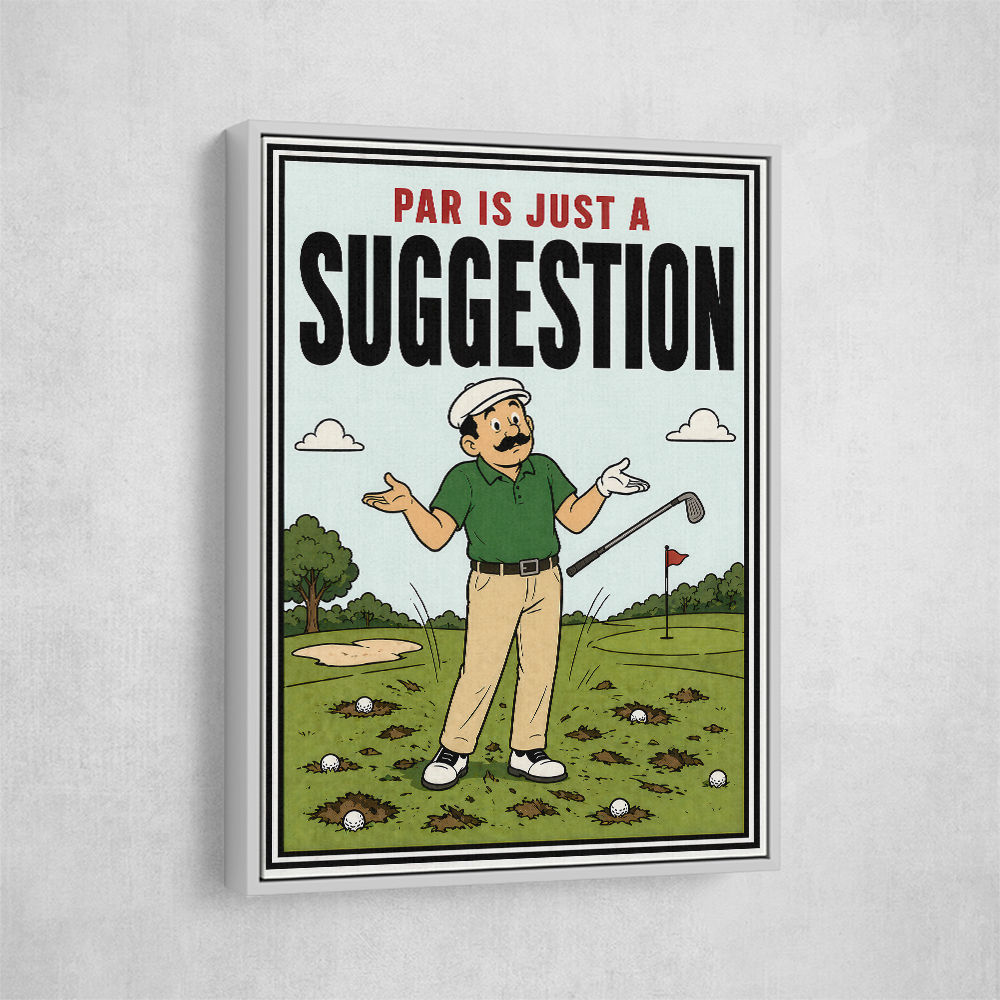 Par Is Just a Suggestion – Humorous Golf Wall Art