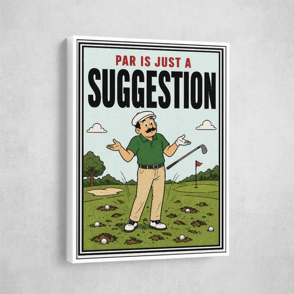 Par Is Just a Suggestion – Humorous Golf Wall Art