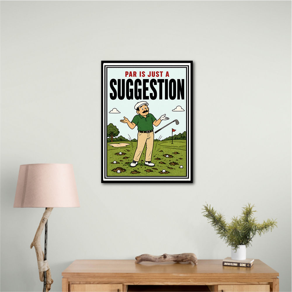 Par Is Just a Suggestion – Humorous Golf Wall Art
