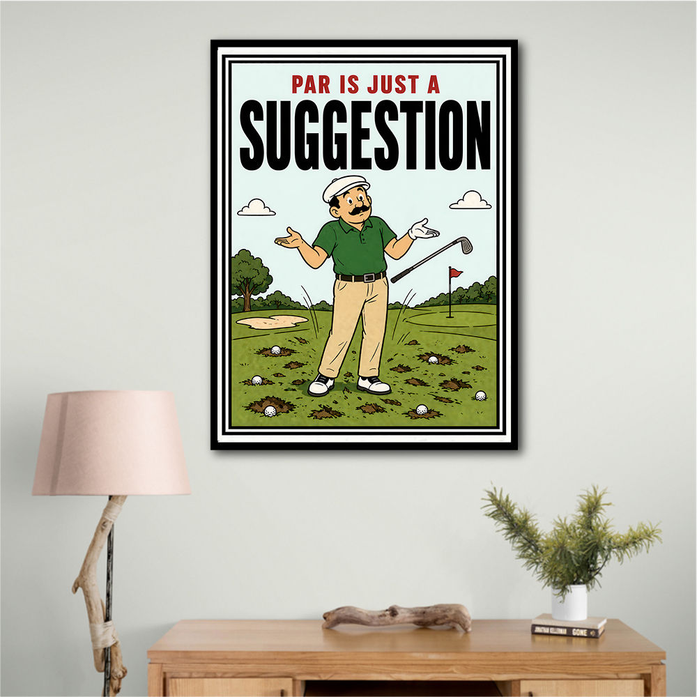 Par Is Just a Suggestion – Humorous Golf Wall Art