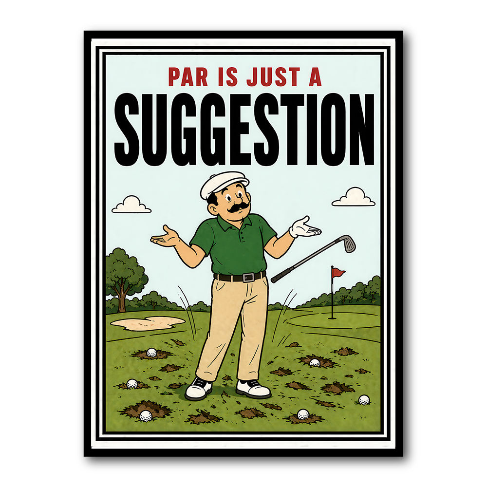 Par Is Just a Suggestion – Humorous Golf Wall Art