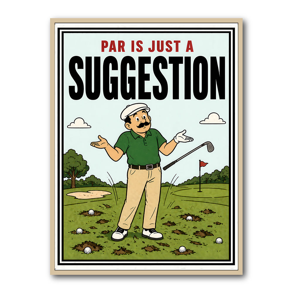 Par Is Just a Suggestion – Humorous Golf Wall Art