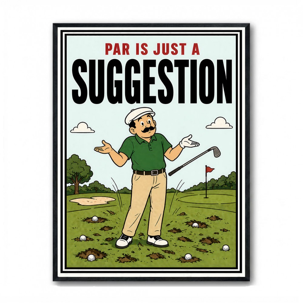 Par Is Just a Suggestion – Humorous Golf Wall Art