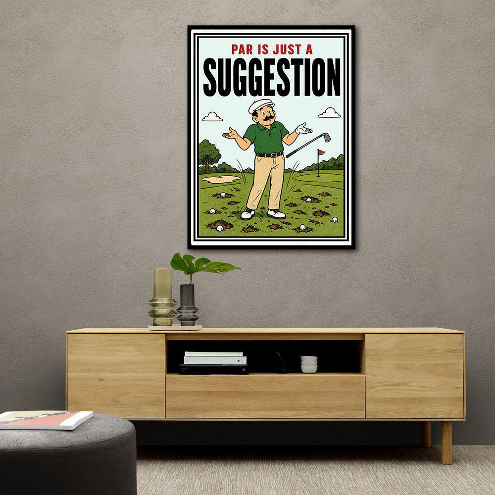 Par Is Just a Suggestion – Humorous Golf Wall Art