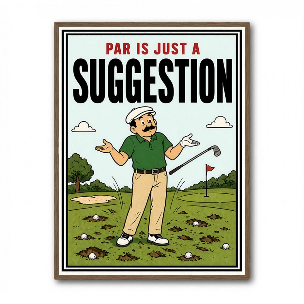 Par Is Just a Suggestion – Humorous Golf Wall Art