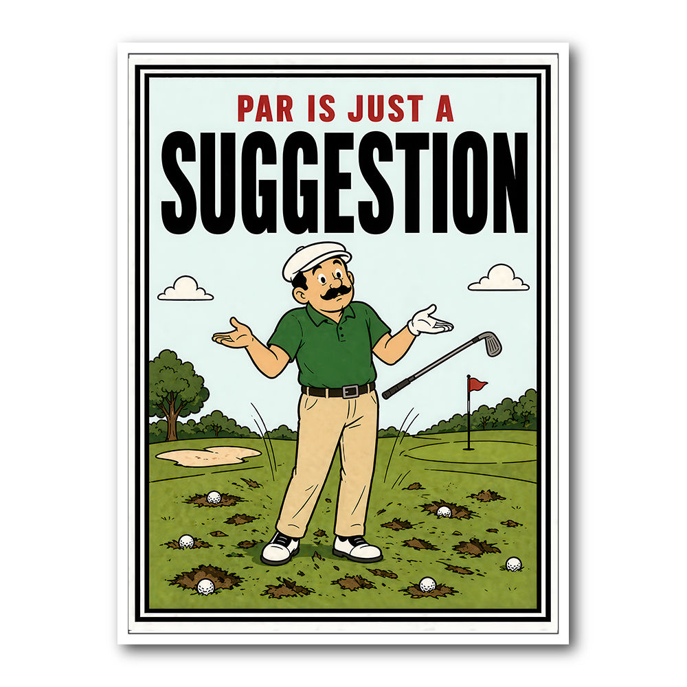 Par Is Just a Suggestion – Humorous Golf Wall Art