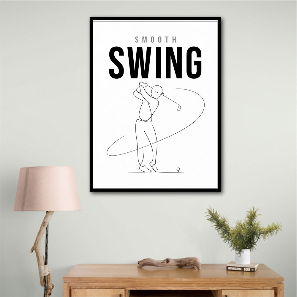 Smooth Swing – Minimal Golf Motion Wall Art