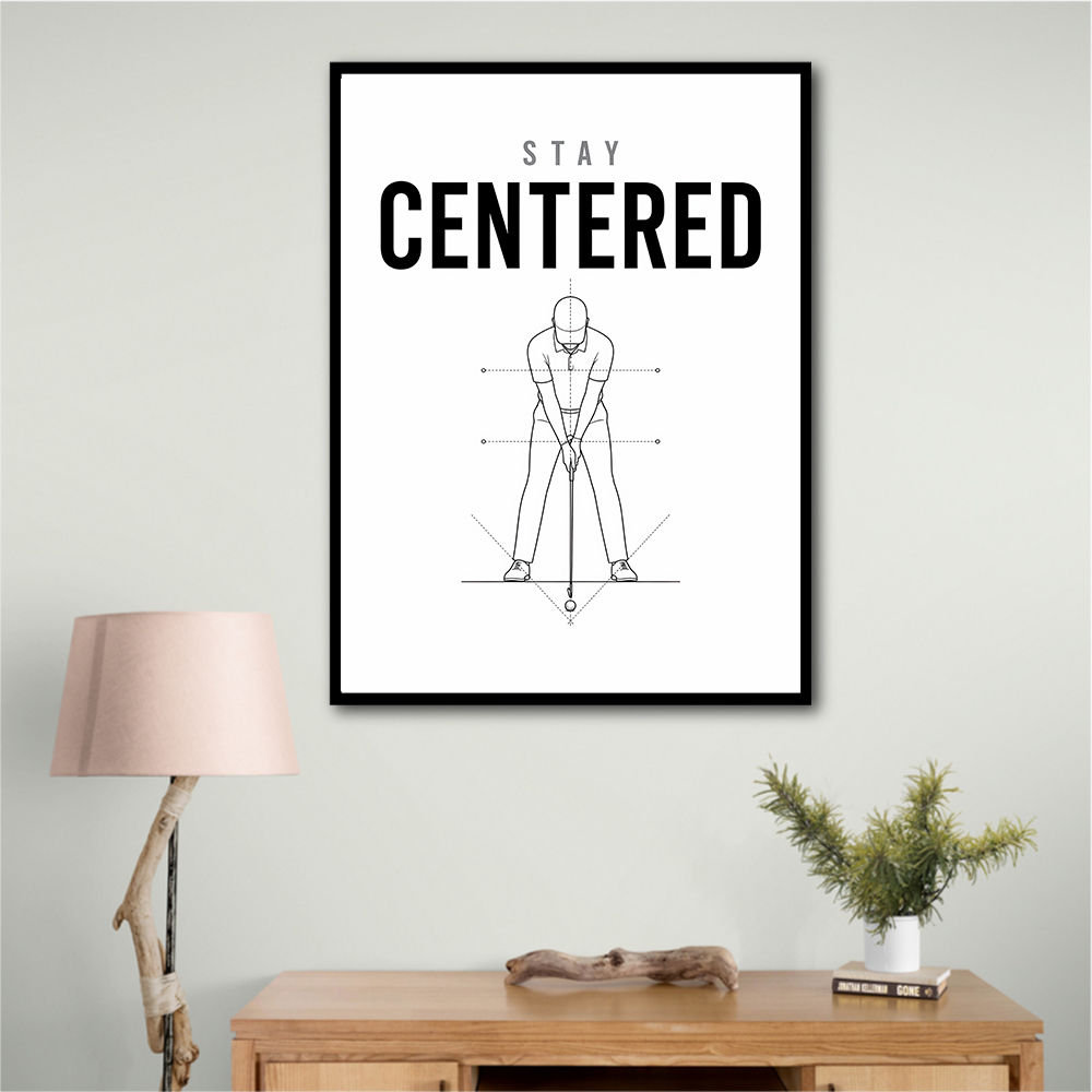 Stay Centered – Golf Stance Alignment Wall Art