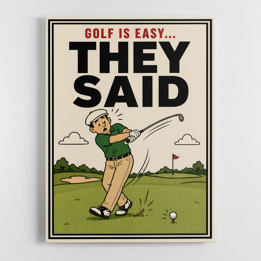 They Said It Was Easy – Funny Golf Wall Art