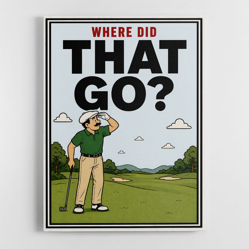Where Did That Go – Funny Golf Moment Wall Art