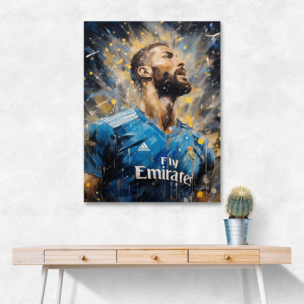 Karim Benzema Abstract Portrait 2 Wall Art