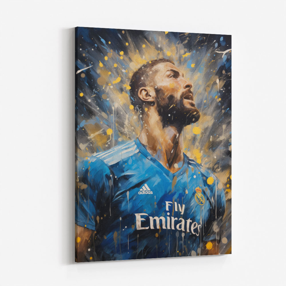 Karim Benzema Abstract Portrait 2 Wall Art