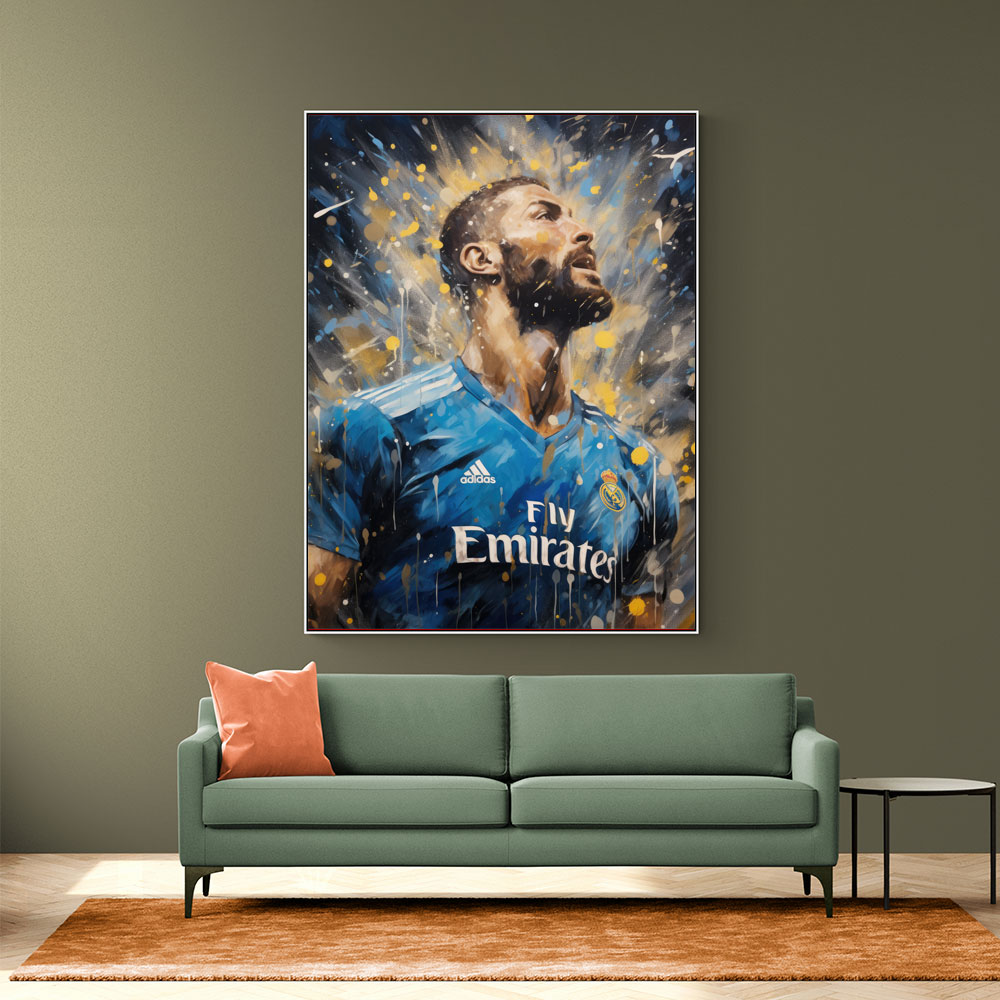 Karim Benzema Abstract Portrait 2 Wall Art