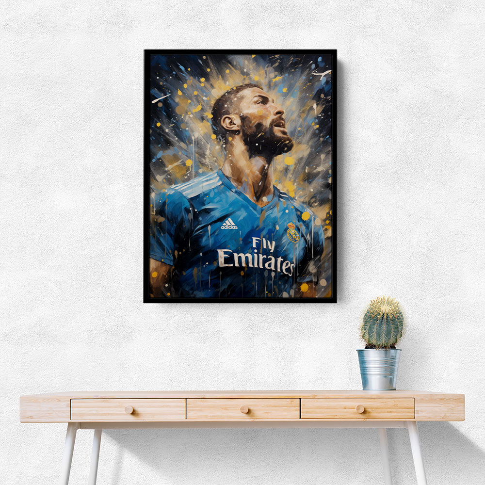 Karim Benzema Abstract Portrait 2 Wall Art