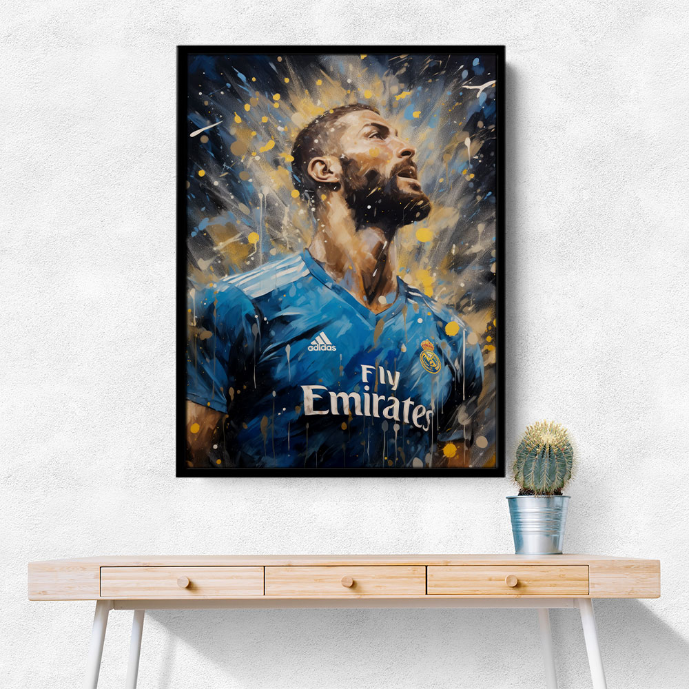 Karim Benzema Abstract Portrait 2 Wall Art