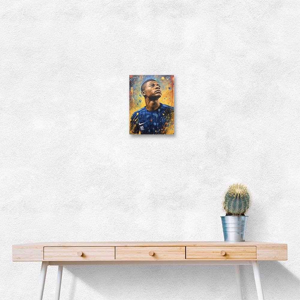 Kylian Mbappe Abstract Portrait Wall Art