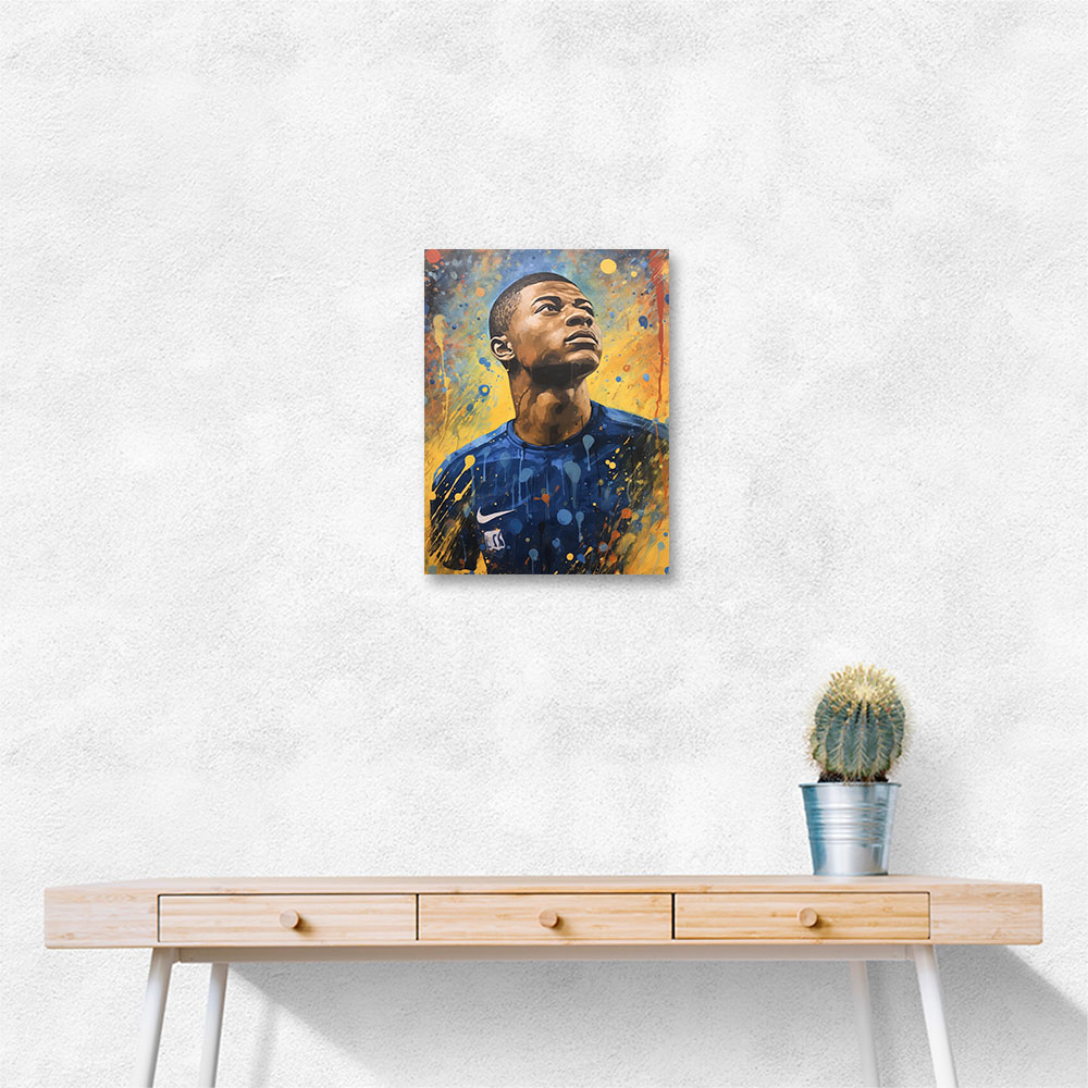 Kylian Mbappe Abstract Portrait Wall Art