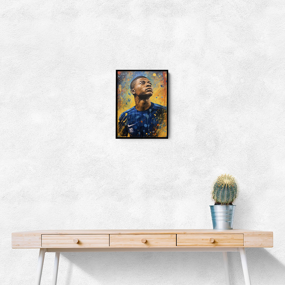 Kylian Mbappe Abstract Portrait Wall Art