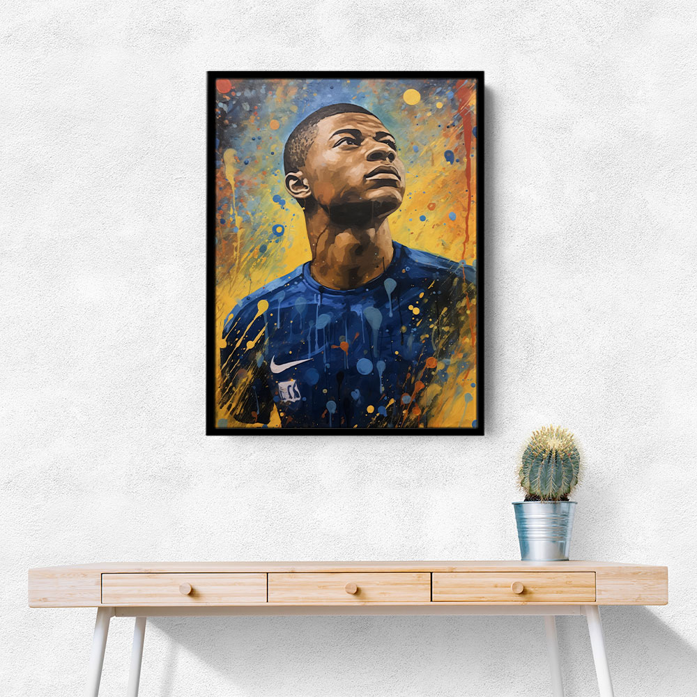 Kylian Mbappe Abstract Portrait Wall Art