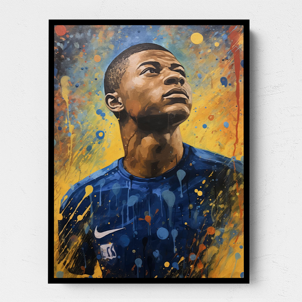 Kylian Mbappe Abstract Portrait Wall Art