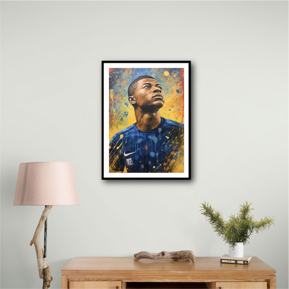 Kylian Mbappe Abstract Portrait Wall Art