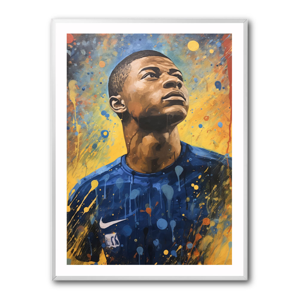 Kylian Mbappe Abstract Portrait Wall Art