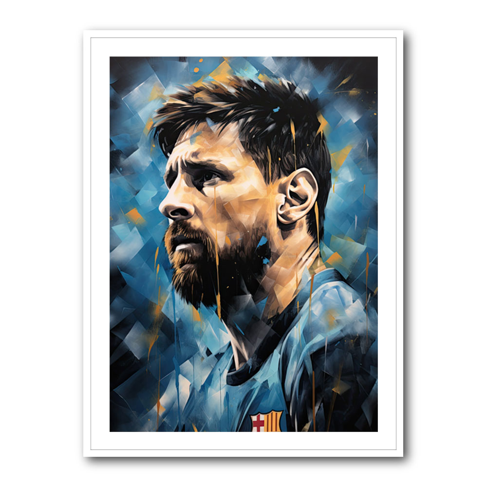 Messi Abstract Portrait Wall Art