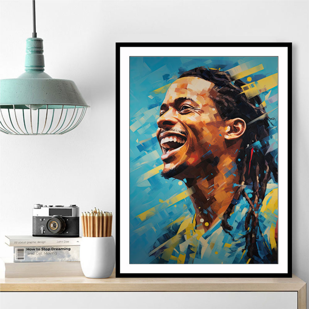 Ronaldinho Abstract Portrait 2 Wall Art