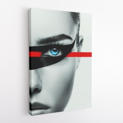 Face Striped - Red & Black