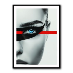 Face Striped - Red & Black
