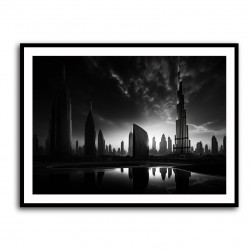 Burj Khalifa Dark Black & White Wall Art